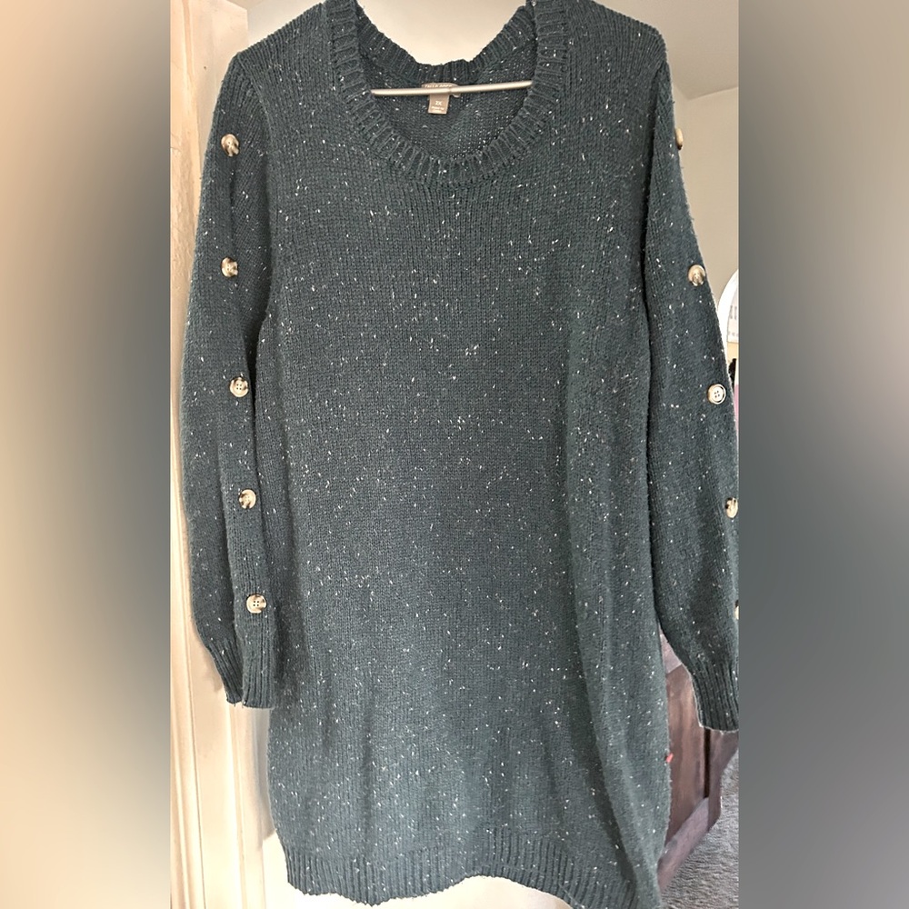 Dark blue, long sleeve sweater dress, 2X